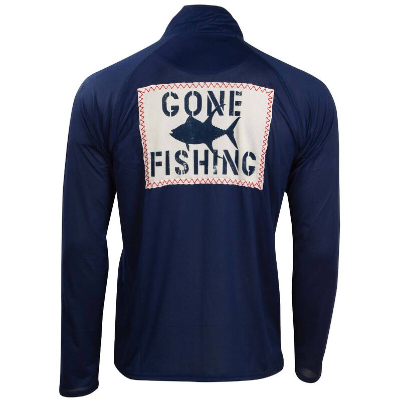 HIHO Men's Gone Fishing 1/2 Zip Shirt West Marine