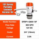 SEAFLO 12V 800 GPH 13F Series Portable Livewell Aerator Kit  with  Aerator Spray Head image number 5