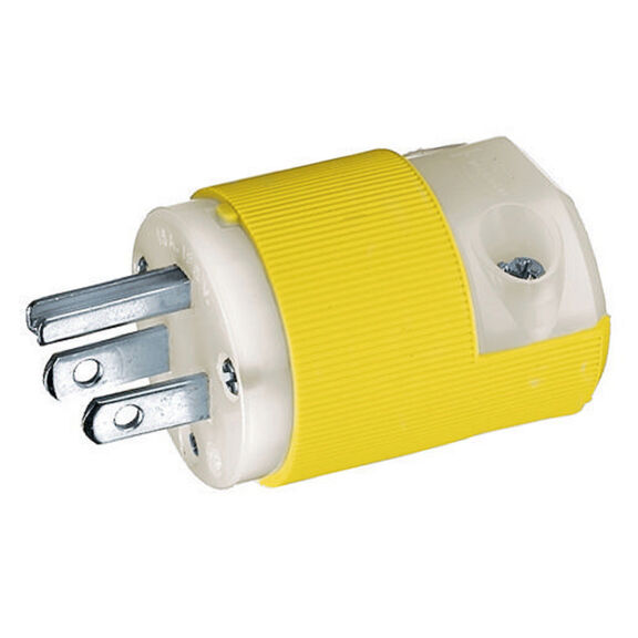 Hubbell Marine Plug, 15A 125V, 5-15P, Yellow image number 0