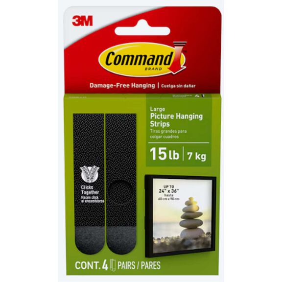 Command&trade; 15 Lb Black Picture Hanging Strips, 4-Pack image number 0
