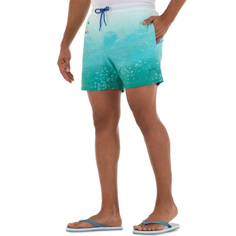 Men's Texture Mahi Swim Trunks image number null