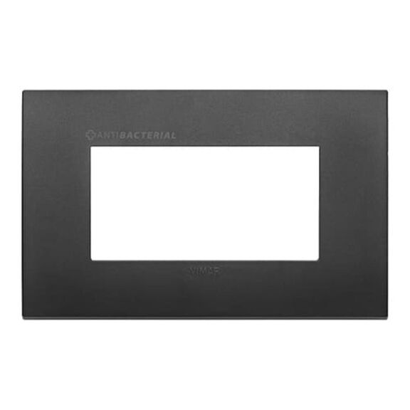 Vimar Arke 4-Module Classic Cover Plate (AB Variant), Technopolymer, Black image number 0