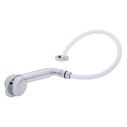 Deck-Mount Sprayer Large Chrome Sprayer w/Elbow, 6' White Rubber Hose, Ultra-Low Profile Holder image number 1