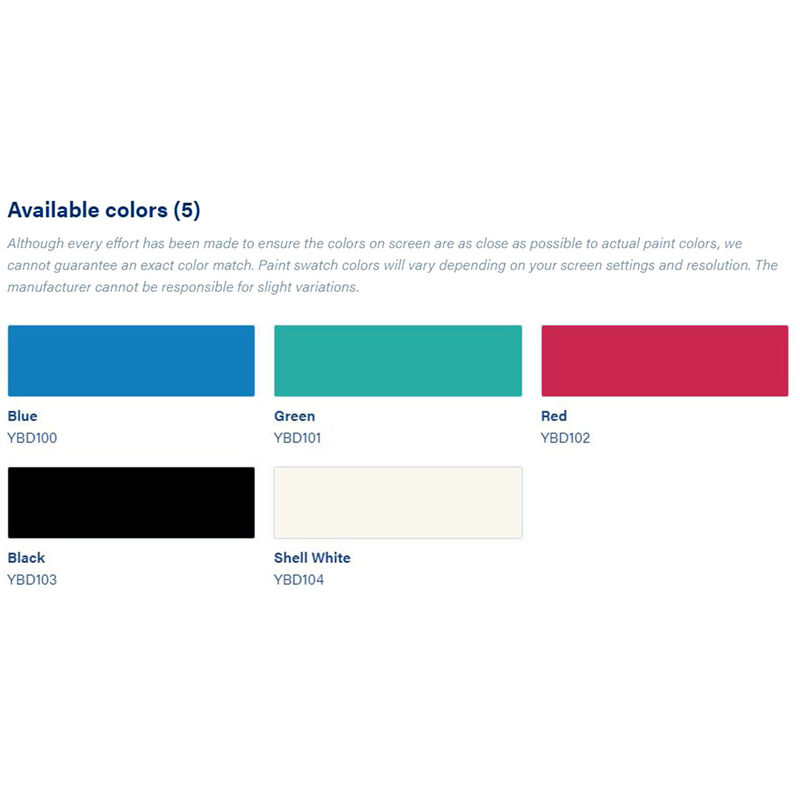 International Marine Paint Colour Chart
