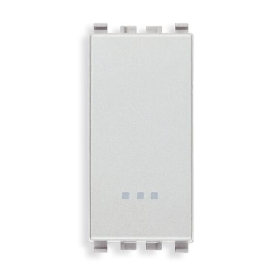 Vimar Eikon 1P NO 10A Push Button, Lightable, Replaceable Button, Next (Silver) image number 0