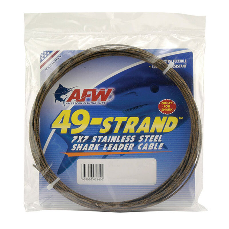 AMERICAN FISHING WIRE 49-Strand Stainless Shark Leader Cable, Camo Brown
