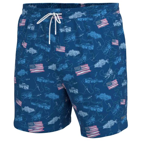 Men's Pursuit Fish And Flags Volley Shorts image number 0