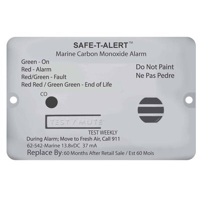 Safe-T-Alert Carbon Monoxide Alarm, 12V DC, Flush Mount, Hard Wire