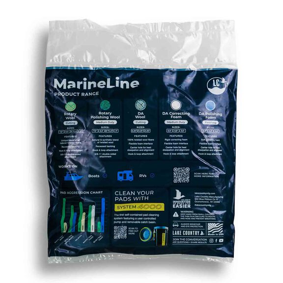 Marine Line 6" Flat Single Sided Twisted Wool Cutting Pad image number 3