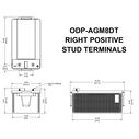 Odyssey Performance Group 8D Dual Purpose AGM Battery with Thin Plate Pure Lead Technology, 220 Amp Hours, 1450 Cold Cranking Amps, 500 Reserve Minutes SAE Terminal Adaptor Kit Included image number 1