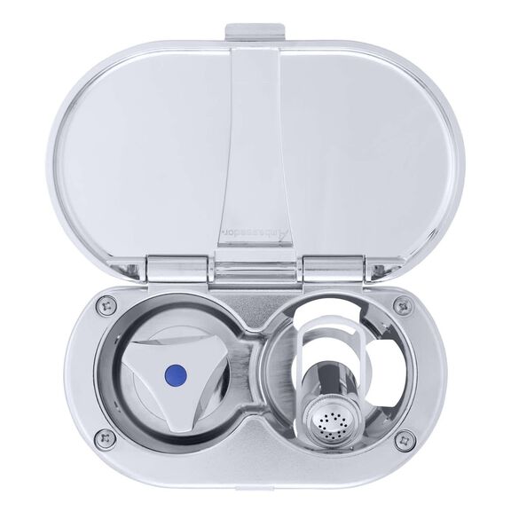 Trinidad Transom Shower Cold Only, Chrome Cup & Lid, Hammer-Head Arctic White Sprayer, 10' White Rubber Hose, Chrome Trinidad Handle image number 5