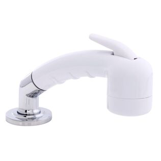 Deck-Mount Sprayer Small Arctic White Sprayer No Hook w/Elbow, 6' Stainless Steel Hose, Low Profile Holder