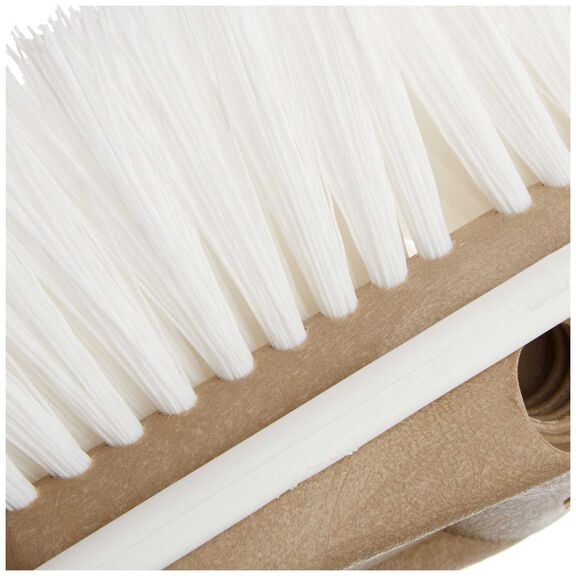 Deluxe Stiff Heavy Duty 8" Brush Head with Bumper, White, Stiff image number 1