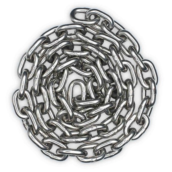 316L Stainless Steel Windlass Chain, 10mm Diameter x 35 Meters Length image number 0