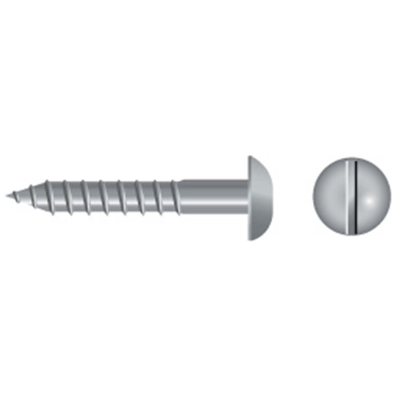 #4 X 1/2" Stainless Steel Slotted Round-Head Wood Screws, 100-Pack image number 0