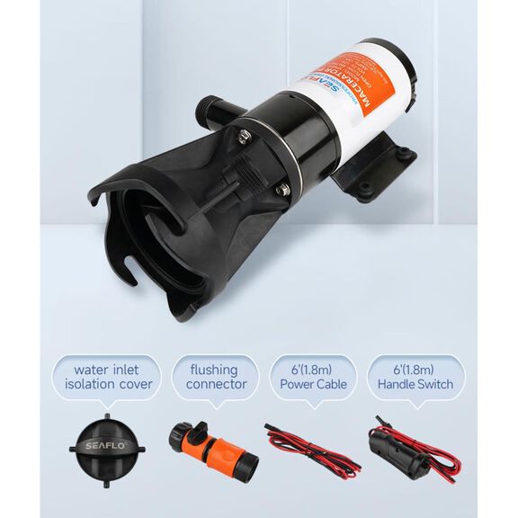 SEAFLO 03 Series 12V RV Macerator Pump 12 GPM with 3" RV Connector image number 5