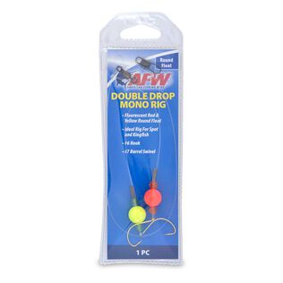 Double-Drop Rig, Clear Mono Line, 1 in / 2.5 cm, Fluorescent Red & Yellow Round Float, #6 Hook, #7 Barrel Swivel, 1 pc