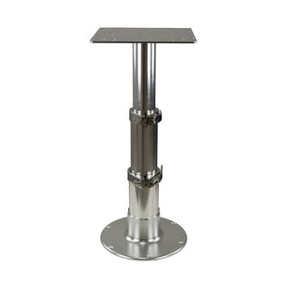 3-Stage Table Pedestal, Brite Dip, Stainless Steel Collars