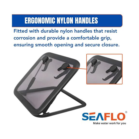SEAFLO 01-Series 19.9" x 19.9" Black Aluminum Square Deck Hatch image number 5