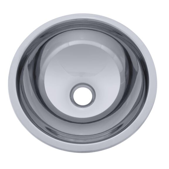 HalfSphere Sink Ultra-Mirror Finish, 304 Stainless Steel, 1-1/2" Drain, SoundKOTE image number 1