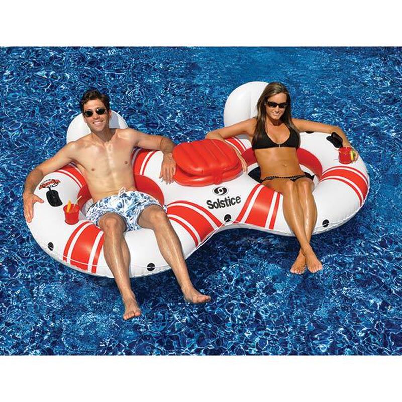 Super Chill 2-Person Inflatable Float with Cooler image number 2