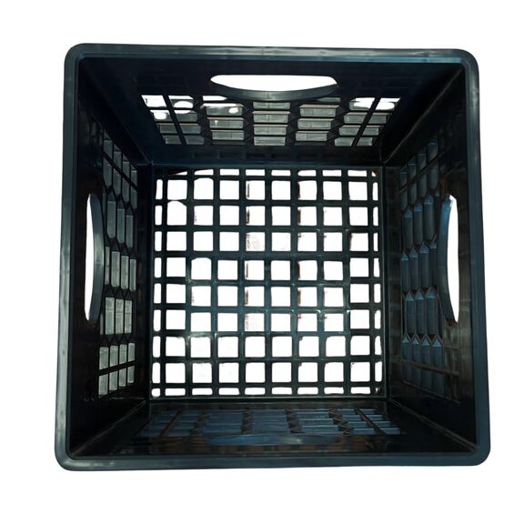 16 Quart Heavy Duty Black Milk Crates for Storage, Organization, 13" x 13" x 11" image number 3