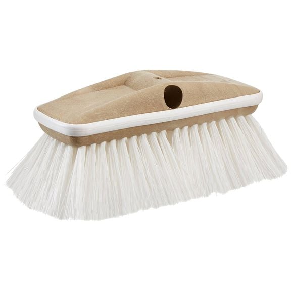 Deluxe Stiff Heavy Duty 8" Brush Head with Bumper, White, Stiff image number 0