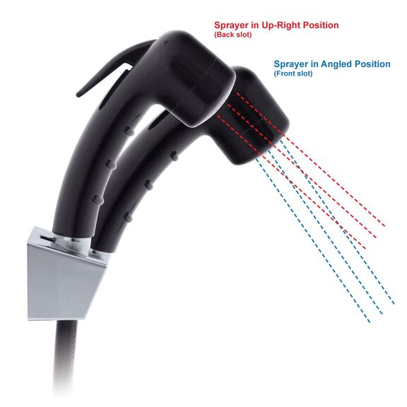 Trinidad 2H External Shower Mixer Small Black Sprayer, 6' Black Rubber Hose Chrome/Black image number 4