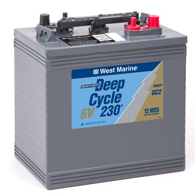 6V Deep Cycle Flooded Marine Battery, 230 Amp Hours, Group GC2