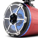 HYDRO 8" Neodymium Marine Tower Speakers with Built-in Passive Radiator, 1" Driver and RGB LED Lights, 550 Watts, Red image number 1