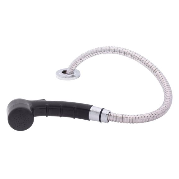 Deck-Mount Sprayer Small Black Sprayer No Hook, 6' Stainless Steel Hose, Low Profile Holder image number 1