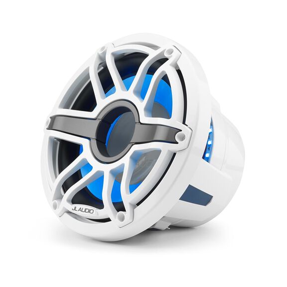 M6-10IB-S-GwGw-i-4 10" Marine Subwoofer Driver, White Sport Grille with RGB LED Lighting image number 0