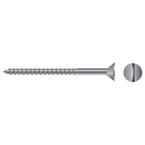 #8 X 1" Stainless Steel Slotted Flat-Head Wood Screws, 100-Pack image number 0