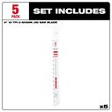 4" 10TPI U-Shank Wood Bi-Metal Jig Saw Blades, 5 Pack image number 2