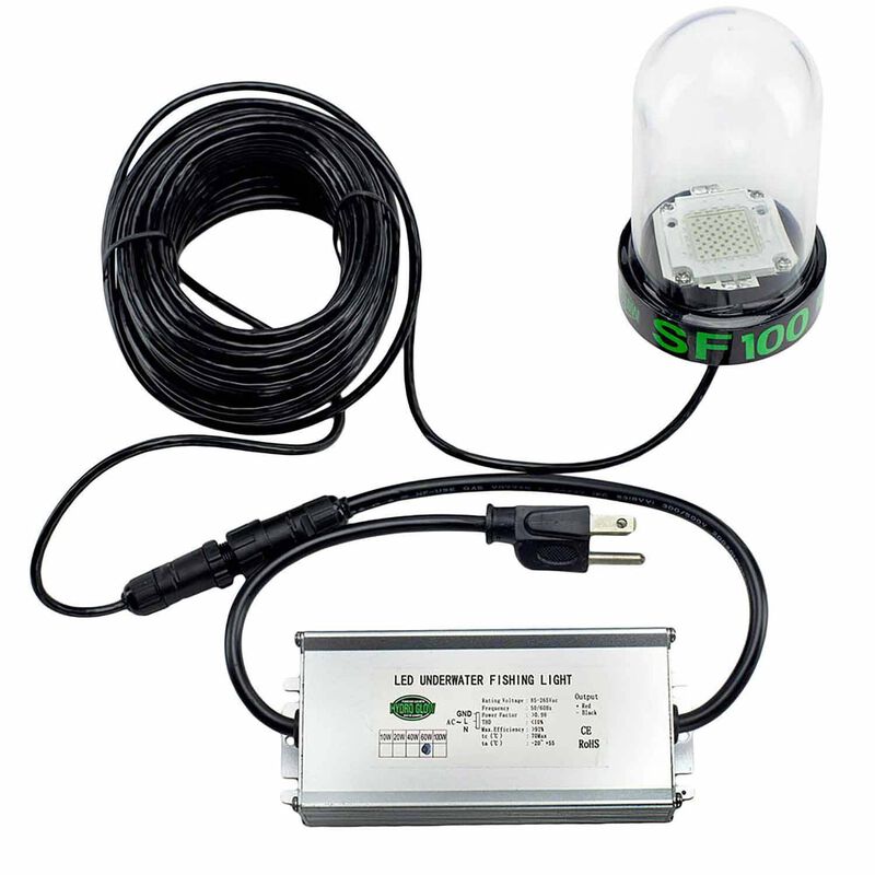 HYDRO GLOW Underwater Dock Light, 120V, 100W, 50' Cord, Green West Marine