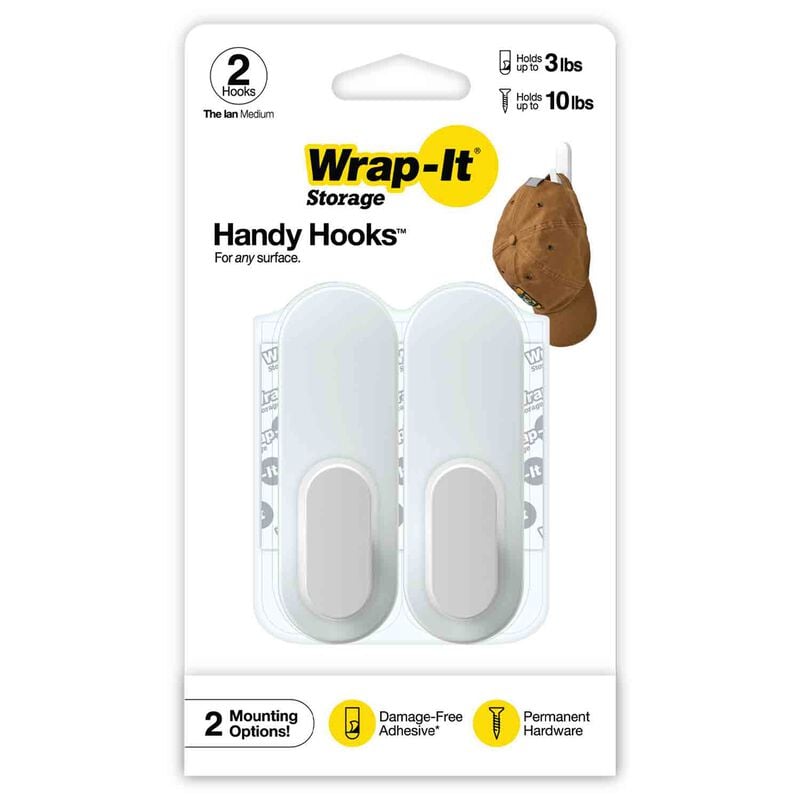 Wrap-It Storage The Ian Handy Hook - Medium, 2 Pack | by West Marine