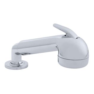 Deck-Mount Sprayer Large Chrome Sprayer No Hook, w/Elbow, 10' White Rubber Hose, Low Profile Holder