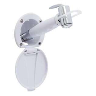 Recessed Shower Arctic White Cup & Lid, Hammer-Head Arctic White Sprayer, 6' Stainless Steel Hose