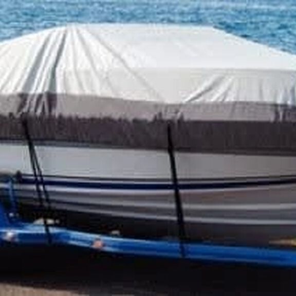 BoatGuard Eclipse Trailerable Boat Cover for Tournament Style Bass Boats (17'-19' x 96" Beam) image number 1
