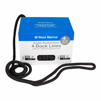 Premium Double Braided Nylon Dock Line 4-Pack