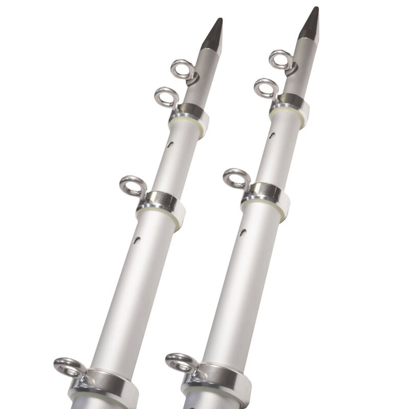OT Series Outriggers, Silver with Silver Ring Tips, 18' Length, 1 1/2" Butt End Dia. image number 0