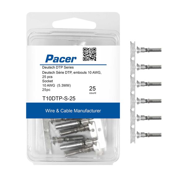 DTP Deutsch Socket F/10 AWG Wire, Size 12 Contact, 25 Pack image number 0