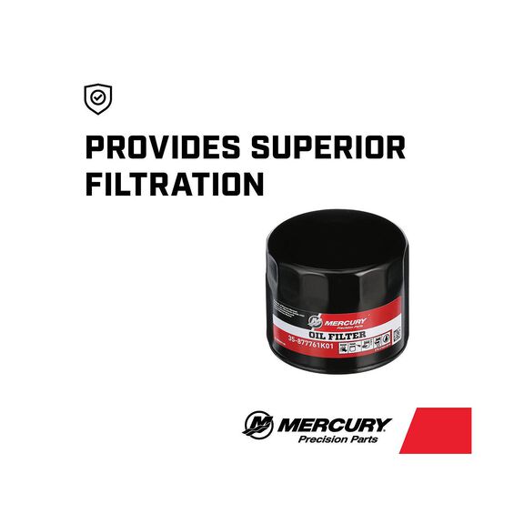 Mercury FourStroke Outboard Oil Filter 877761K01 for Mercury 75-115hp and 150hp EFI Outboards image number 2
