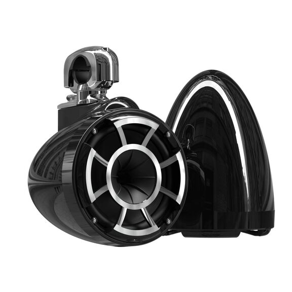 Wet Sounds REV 8 Black V2 Revolution Series 8" Marine Tower Speakers with Stainless Steel Swivel Clamps (Pair) image number 0