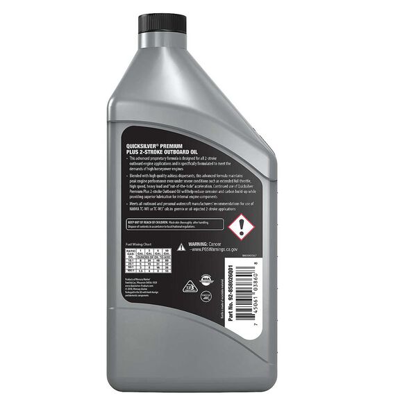 Premium Plus 2-Cycle TC-W3 Outboard Oil - Quart image number 1