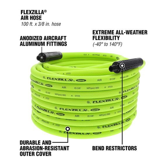 Flexzilla Air Hose 3/8" 100' 1/4"MNPT image number 2