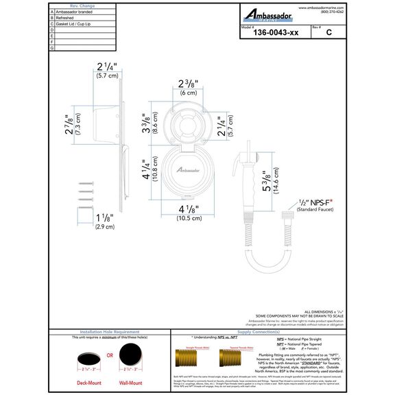 Recessed Shower Black Cup with Stainless Steel Lid w/Gasket, Hammer-Head Black Sprayer, 6' Stainless Steel Hose image number 3