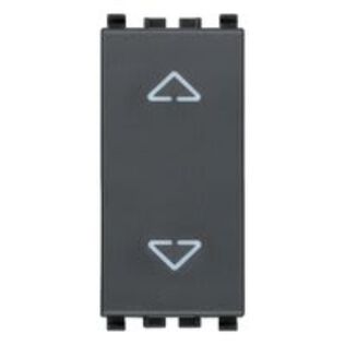 Vimar Eikon 2P 10A 2-Way Push Button (6 Terminals), Directional Arrows and Central OFF, Grey