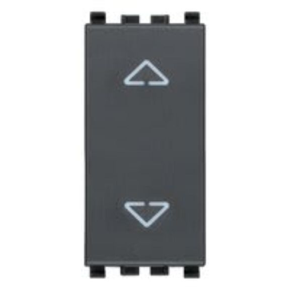 Vimar Eikon 2P 10A 2-Way Push Button (6 Terminals), Directional Arrows and Central OFF, Grey image number 0