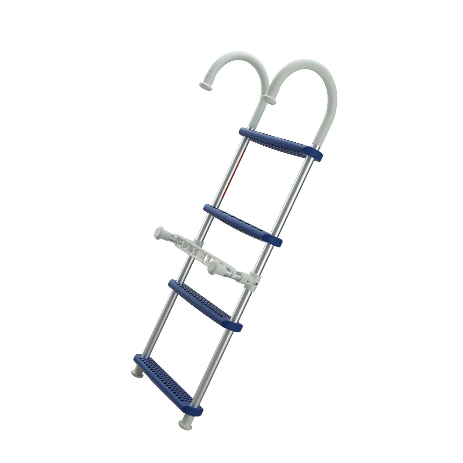 Portable 4 Step Boat Folding Boarding Ladder Gunwale Hook-On 